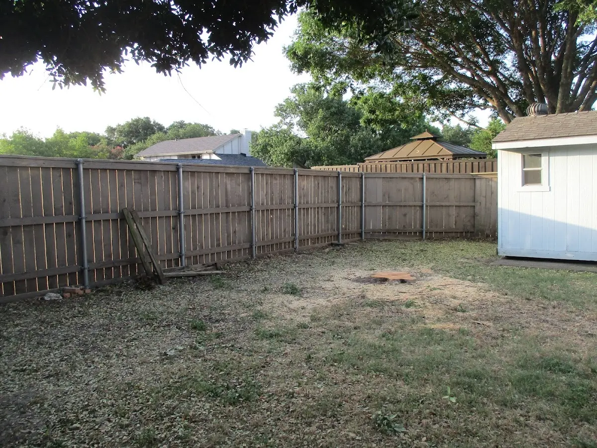 Cleared yard after professional tree removal in Dickerson Run